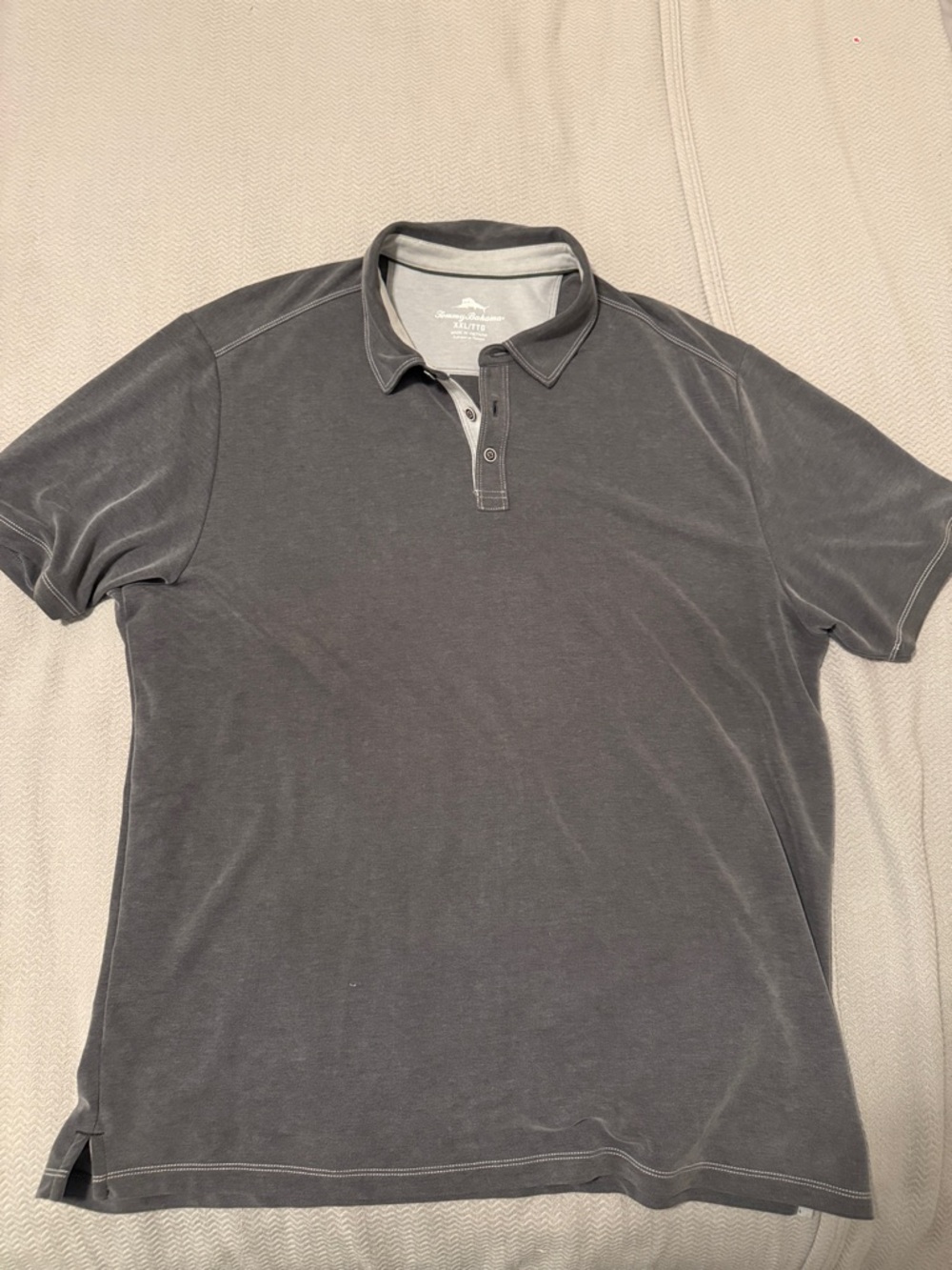 Tommy Bahama Men's Short-Sleeve Polo in Charcoal super soft